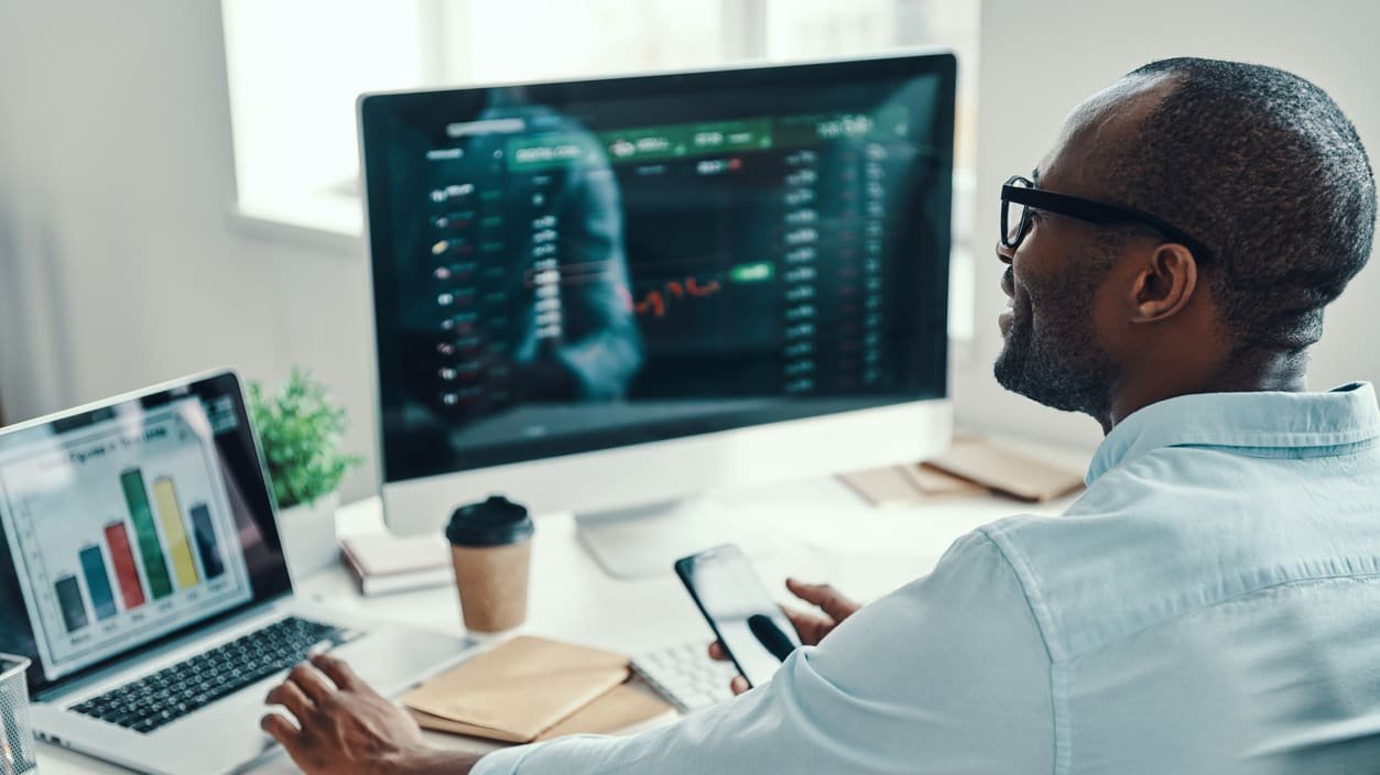 Black professionals in business discussion